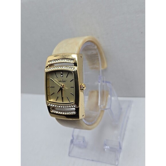Caravelle by Bulova Crystal Bangle Watch Champagne Dial New Battery Quartz main image 7